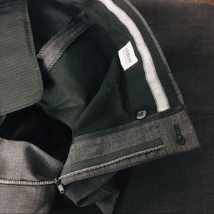 Armani Collezioni Gray Uncuffed Trousers, 34.5